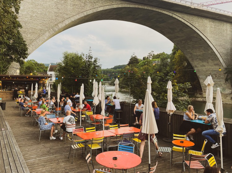 Triebguet – relaxing riverside summer bar in Baden