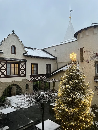 Château Gütsch on a snowy day